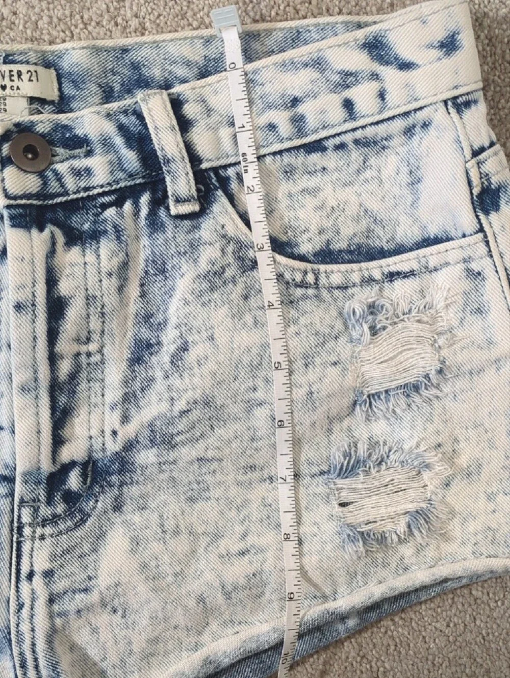 Acid Wash Denim Women’s Shorts - Light Blue